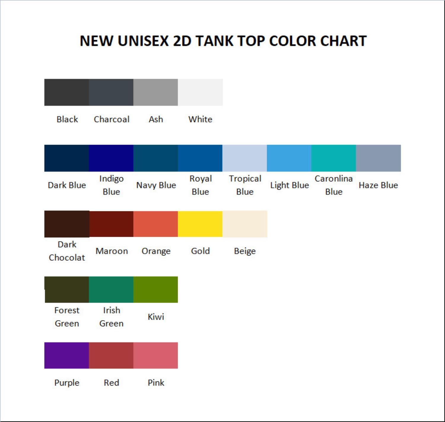 tank top color chart - Lord of Mysteries Merch
